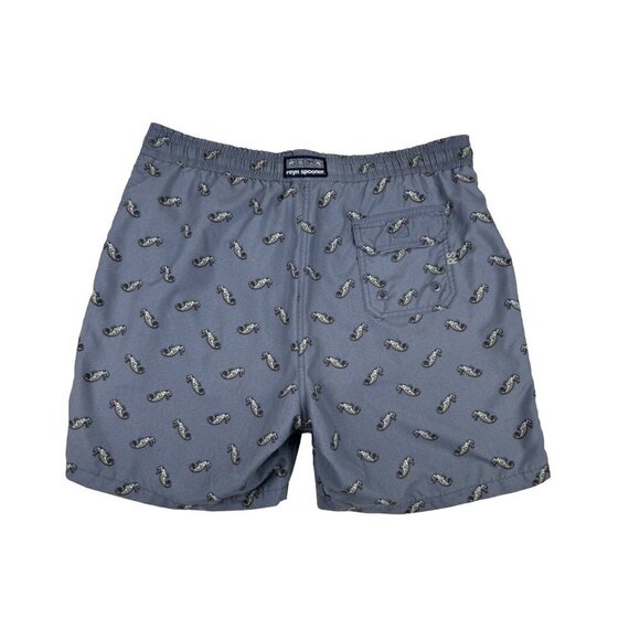 Reyn Spooner Mens Gray Seahorse Print Swim Shorts Size Medium - Picture 2 of 10